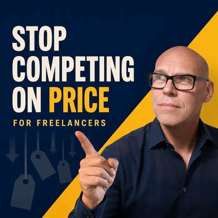 Thom Bouman explaining how freelancers can stop competing on price and position their value more clearly.